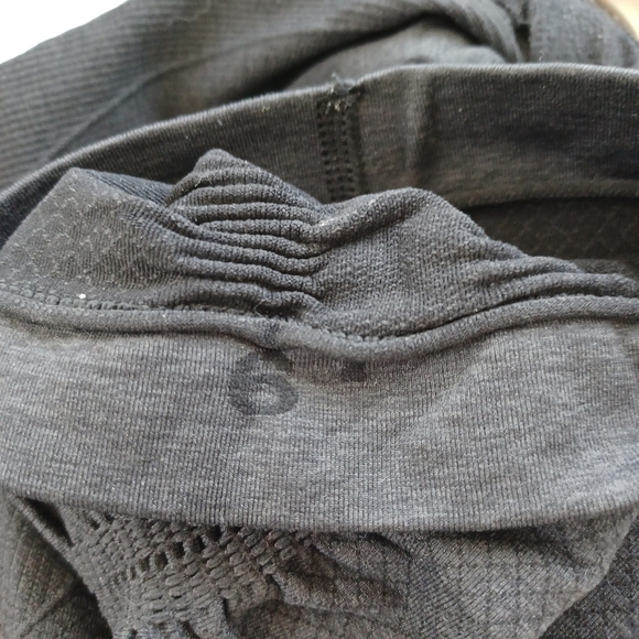 Lululemon Capri Leggings In The Flow Black Coal Cinched Leg Detail Womens size 6 - Picture 7 of 11